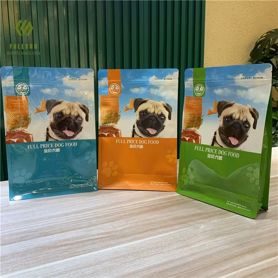 Aluminum Foil Matte Glossy Printing Eco Friendly Recycable Pet Dog Cat Snacks Treat Coffee Tea Flat Bottom Zipper Food Plastic Packaging Stand up Pouch Bag